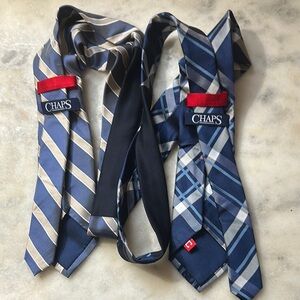 Chaps Blue Striped and Plaid Ties